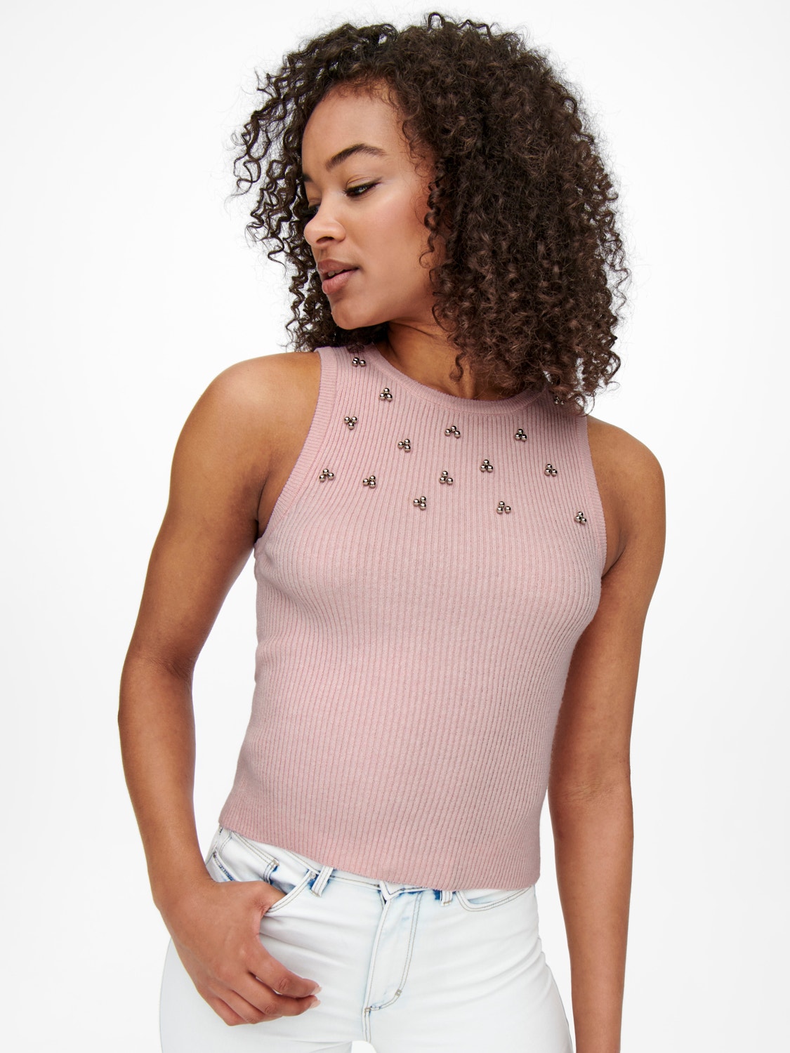 ONLY Sleeveless Knitted Top -Parfait Pink - 15251272