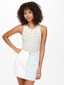 ONLY Sleeveless Knitted Top -Cloud Dancer - 15251272