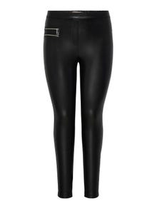 ONLY Curvy Faux Leather Leggings -Black - 15251280