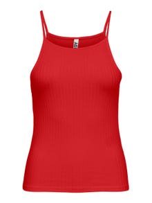 ONLY Slim Fit Trapezausschnitt Top -Flame Scarlet - 15251304