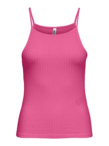 ONLY Slim Fit Square neck Top -Shocking Pink - 15251304