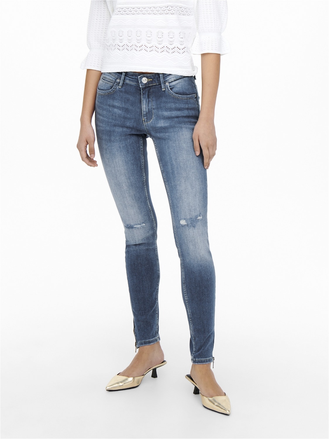 ONLY Skinny Fit Regular waist Jeans -Medium Blue Denim - 15251364