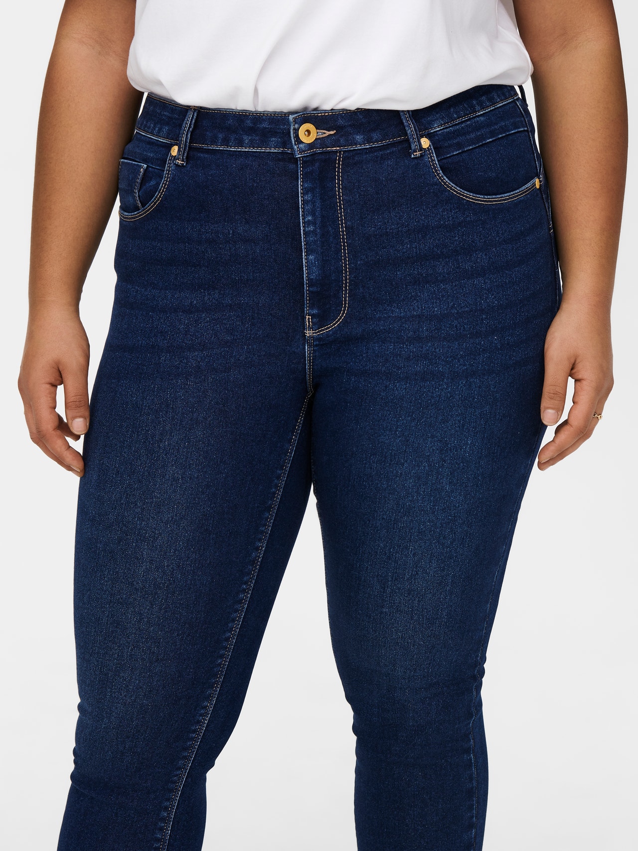 ONLY Jeans Skinny Fit Taille moyenne -Dark Blue Denim - 15251372