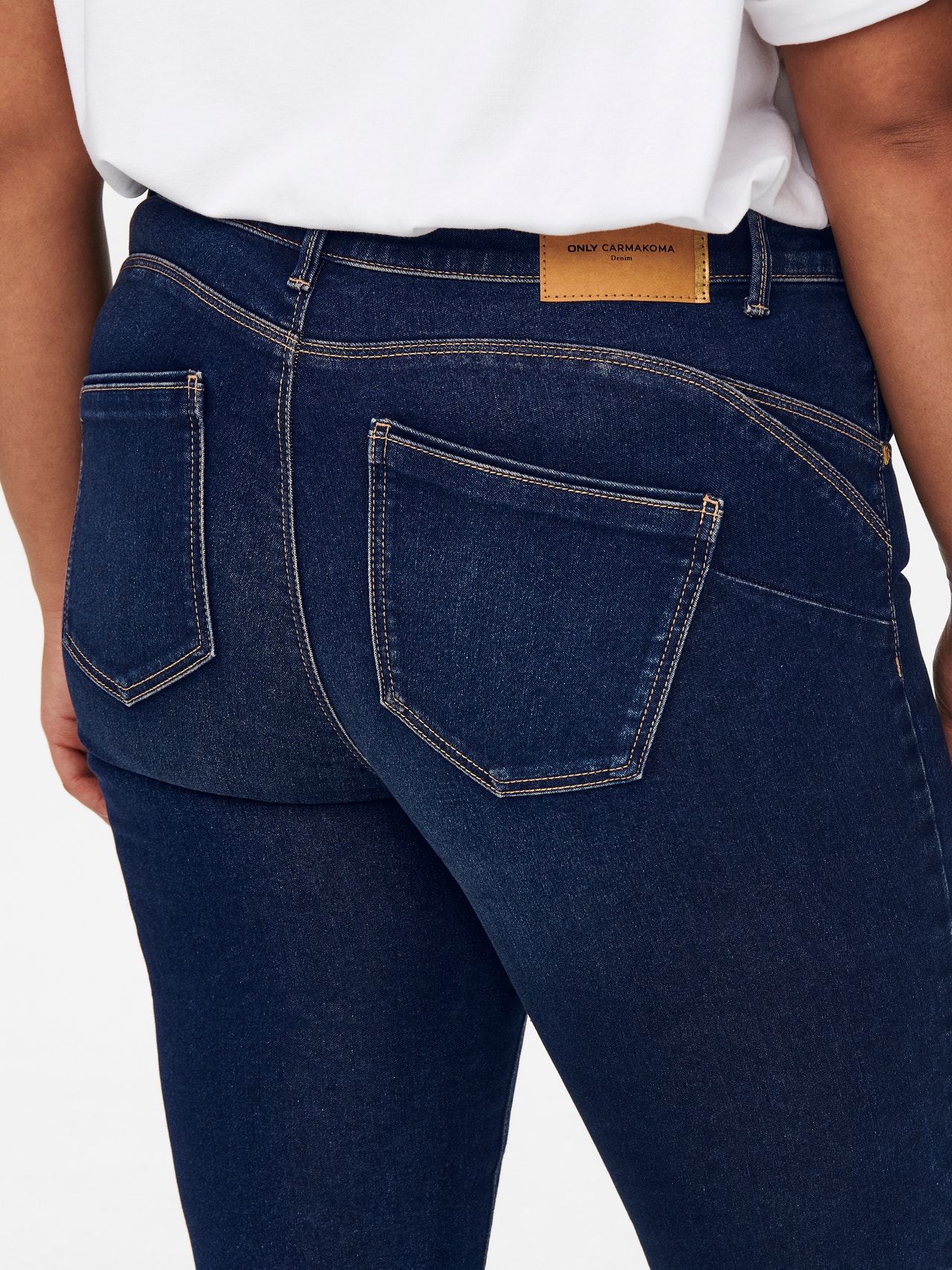 ONLY Curvy CARPaisy push up Skinny fit jeans -Dark Blue Denim - 15251372