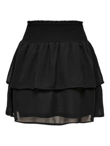 ONLY Short Layered smock Skirt -Black - 15251508