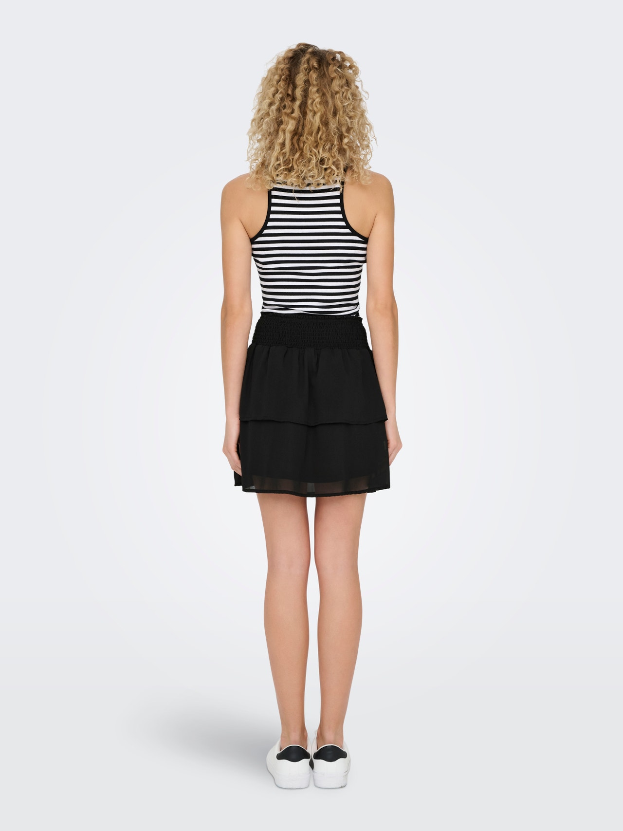ONLY Short Layered smock Skirt -Black - 15251508