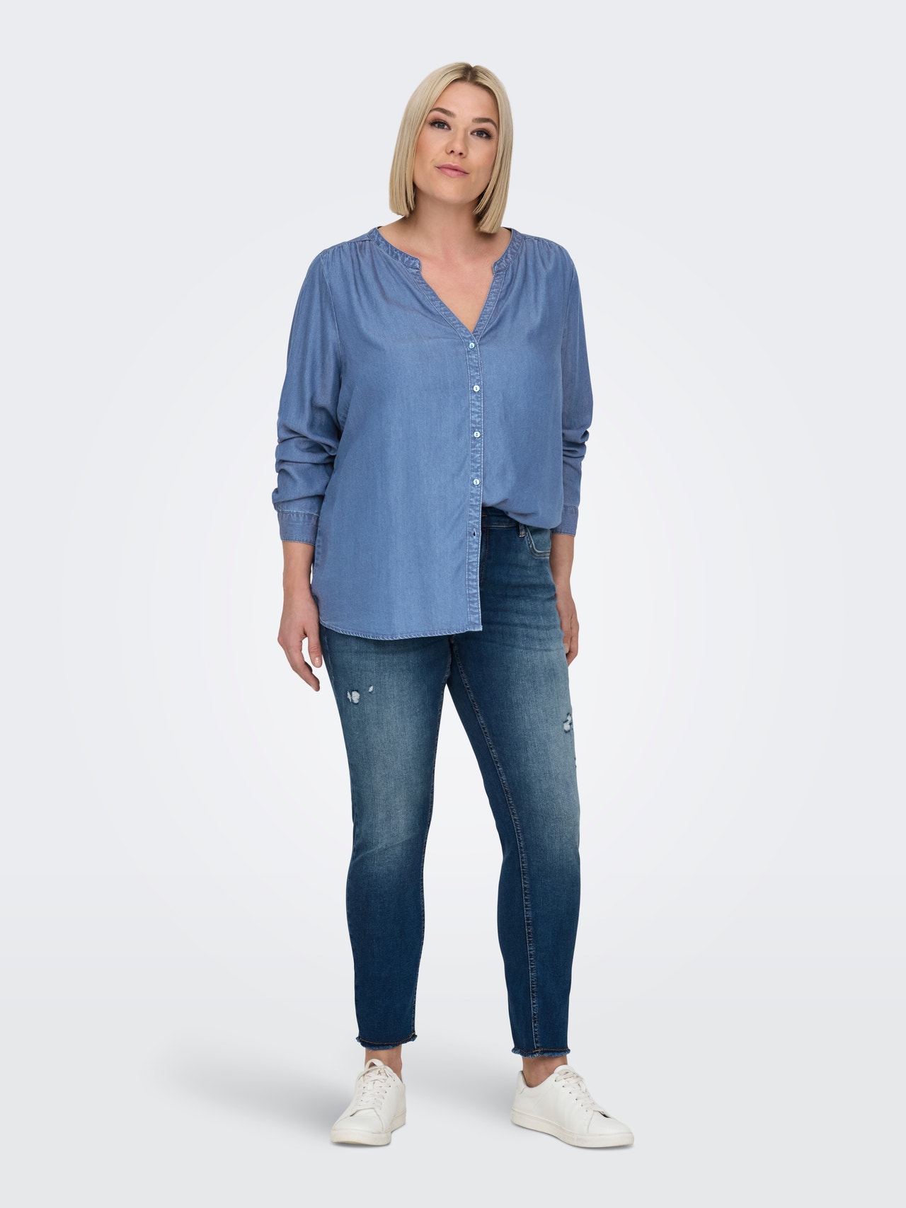 PIECES denim top dark blue denim PIECES denim top dark blue denim