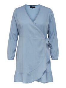 ONLY Loose Fit O-Neck Short dress -Light Blue Denim - 15251611
