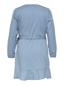 ONLY Curvy Wrap Dress -Light Blue Denim - 15251611