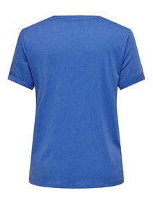 ONLY Normal geschnitten Rundhals T-Shirt -Strong Blue - 15251650