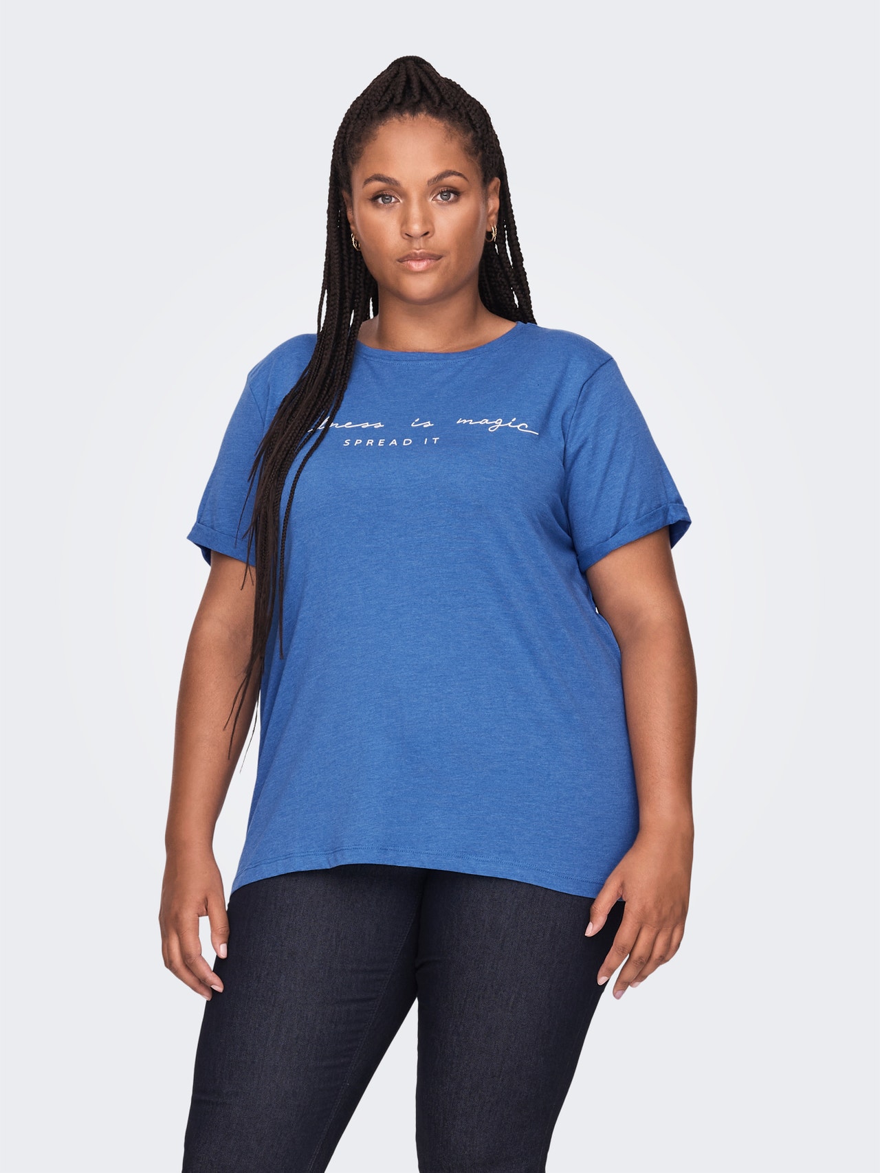 ONLY Curvy reg T-skjorte -Strong Blue - 15251650