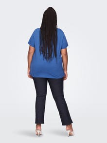ONLY Normal geschnitten Rundhals T-Shirt -Strong Blue - 15251650