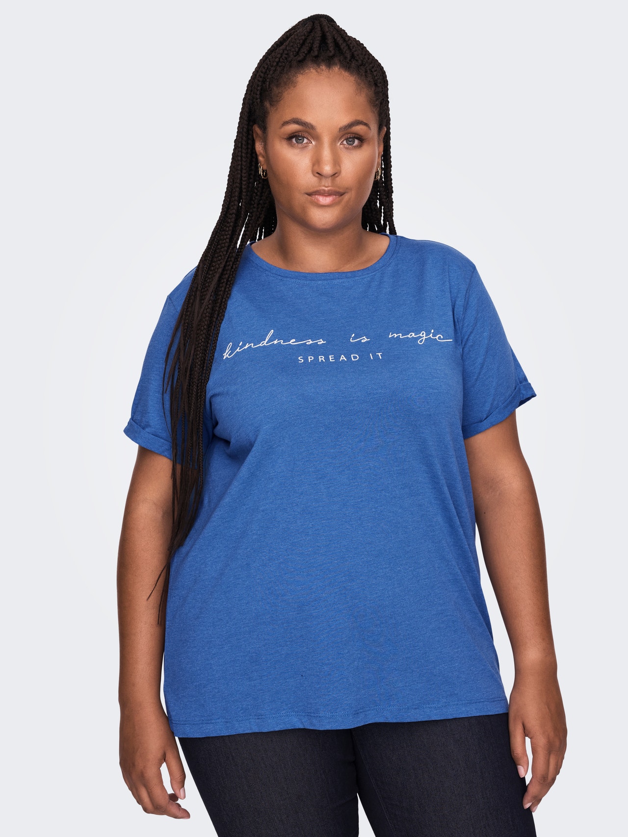 ONLY Curvy o-hals t-shirt -Strong Blue - 15251650
