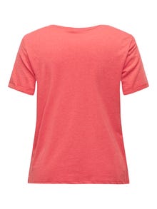 ONLY Curvy o-hals t-shirt -Poppy Red - 15251650
