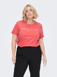 ONLY Curvy reg T-skjorte -Poppy Red - 15251650