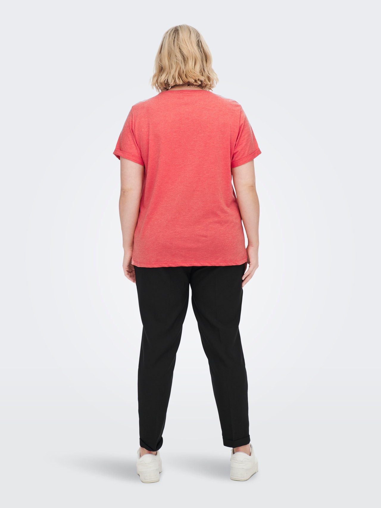 ONLY Normal geschnitten Rundhals T-Shirt -Poppy Red - 15251650