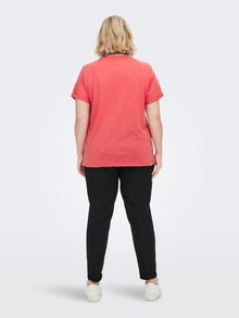 ONLY Regular Fit O-Neck T-Shirt -Poppy Red - 15251650