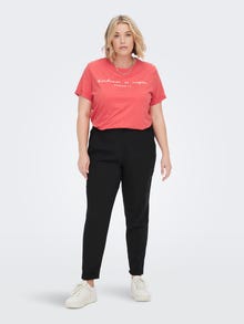 ONLY Curvy reg T-skjorte -Poppy Red - 15251650