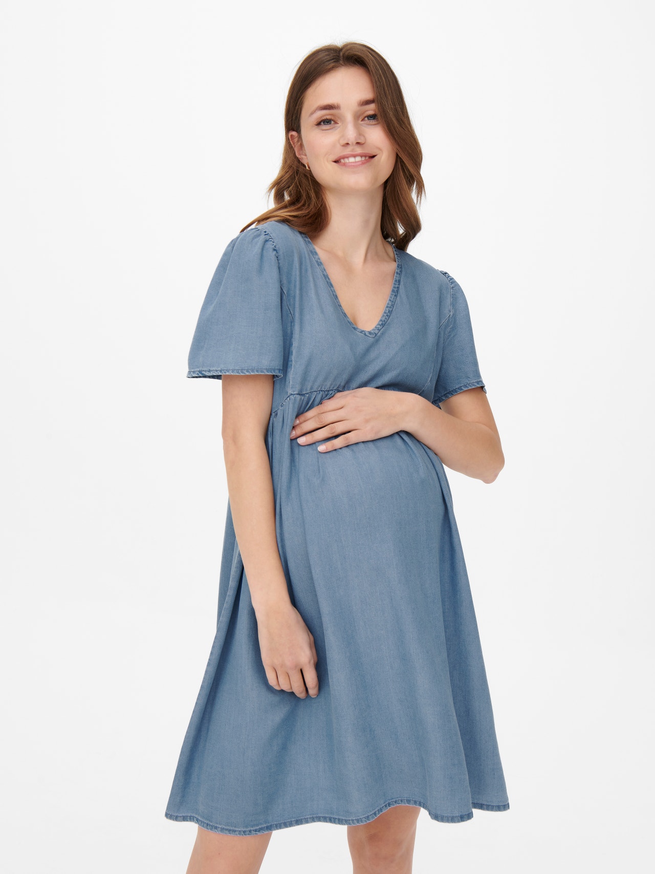 ONLY Mama Lyocell Denim jurk -Medium Blue Denim - 15251936