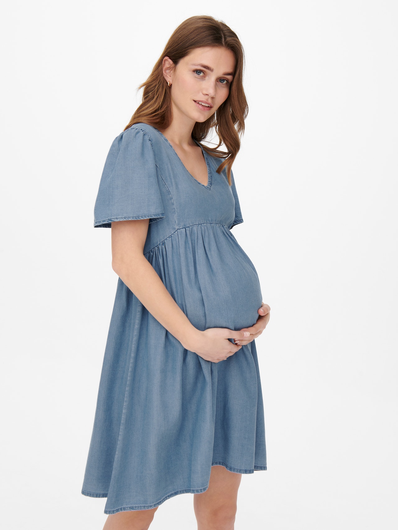 ONLY Mama Lyocell Denim Dress -Medium Blue Denim - 15251936