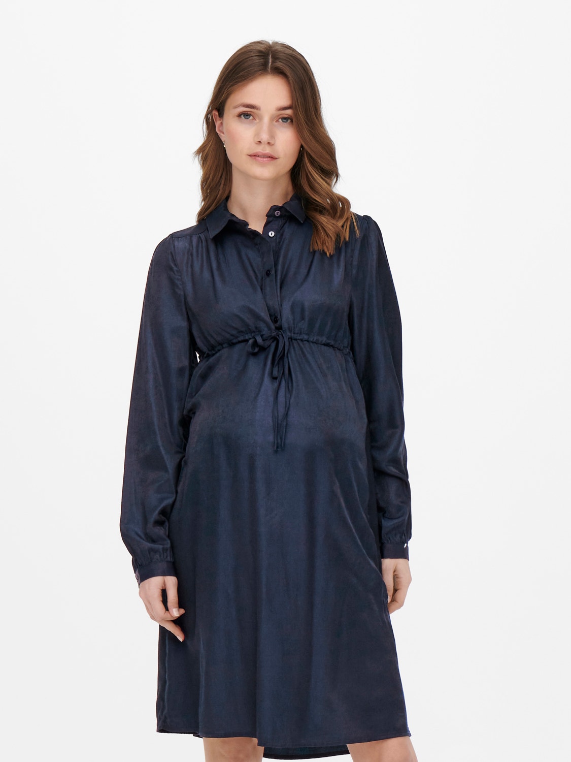 ONLY Mama långärmad Skjortklänning -Evening Blue - 15251950