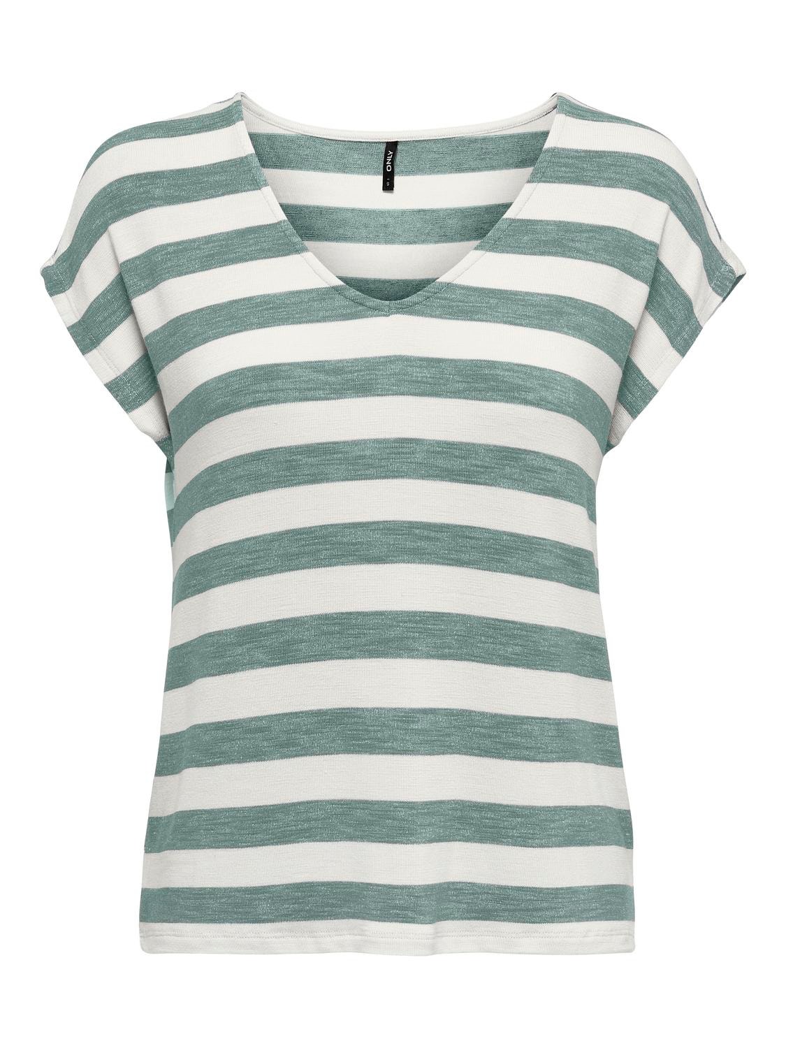 ONLY Tops Regular Fit Col en V -Chinois Green - 15252103