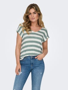 ONLY Top Regular Fit Scollo a V -Chinois Green - 15252103