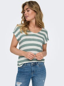 ONLY Regular Fit V-Neck Top -Chinois Green - 15252103