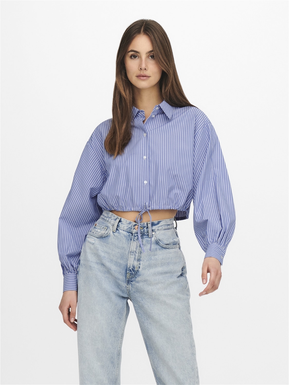 ONLY De corte cropped Camisa -Wedgewood - 15252144