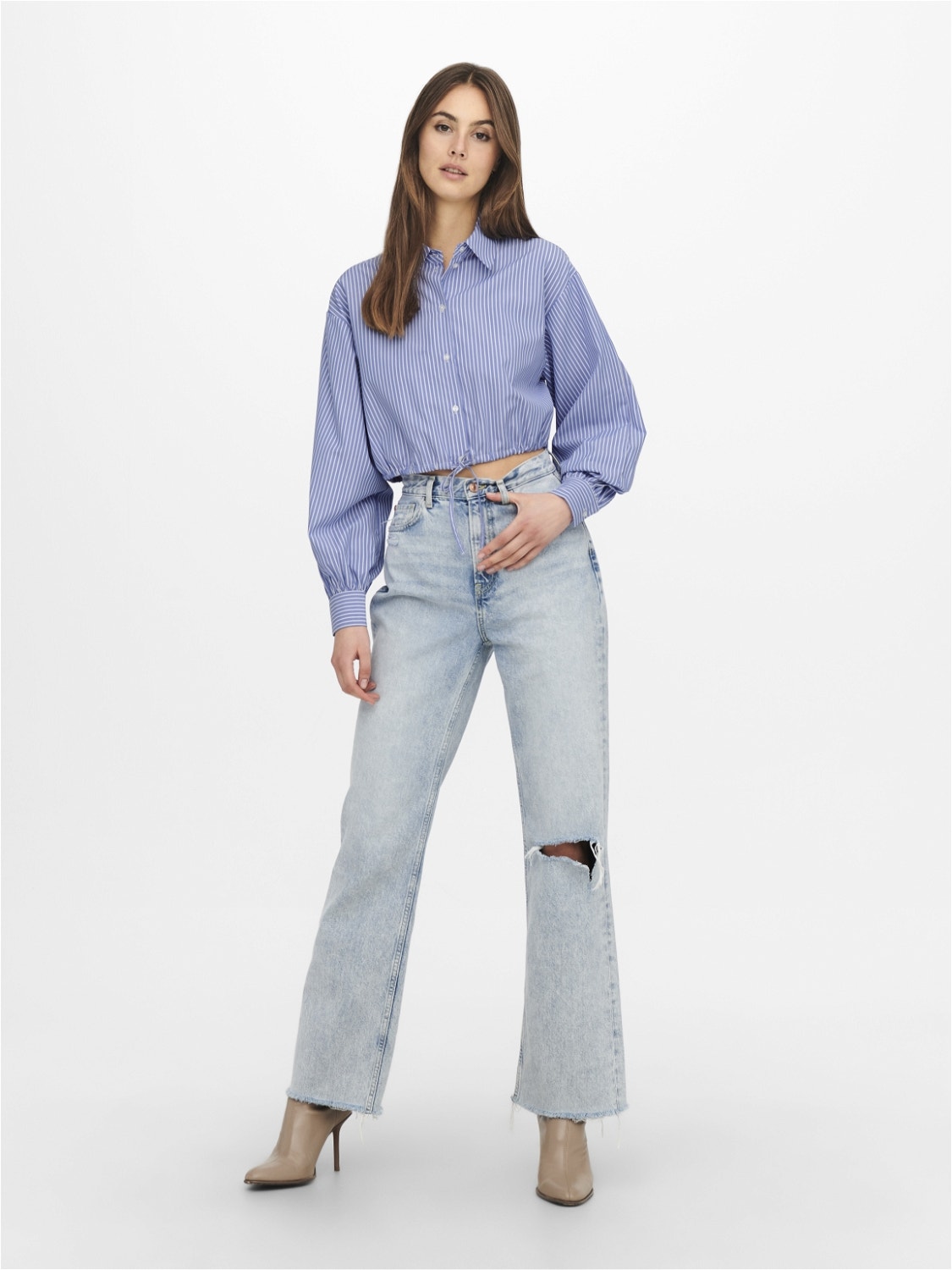 ONLY Cropped Overhemd -Wedgewood - 15252144