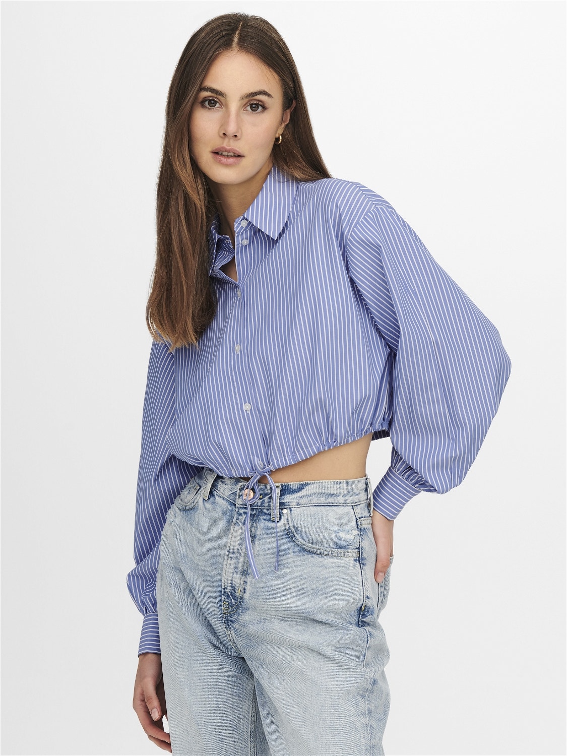 ONLY Cropped Shirt -Wedgewood - 15252144