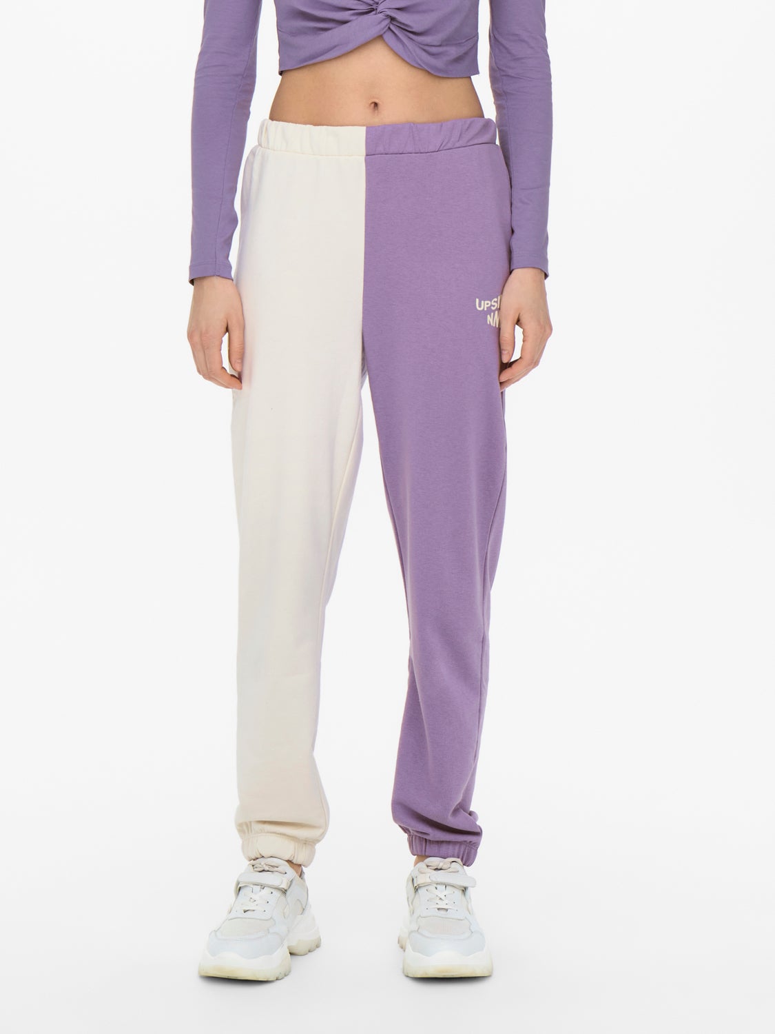 pastel purple trousers