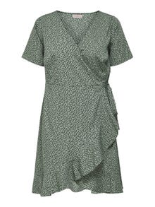 ONLY Cruzado en tallas grandes Vestido -Chinois Green - 15252210