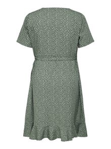 ONLY Curvy wikkel Jurk -Chinois Green - 15252210