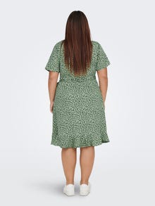 ONLY Cruzado en tallas grandes Vestido -Hedge Green - 15252210