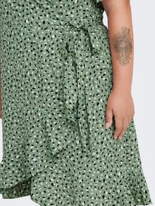 ONLY Regular Fit V-Neck Short dress -Hedge Green - 15252210