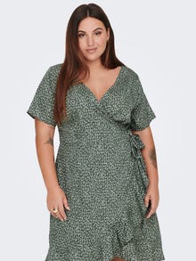 ONLY Curvy mini wrap Dress -Balsam Green - 15252210