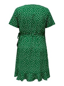 ONLY Curvy mini wrap Dress -Verdant Green - 15252210