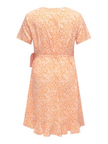 ONLY Cruzado en tallas grandes Vestido -Flame Orange - 15252210