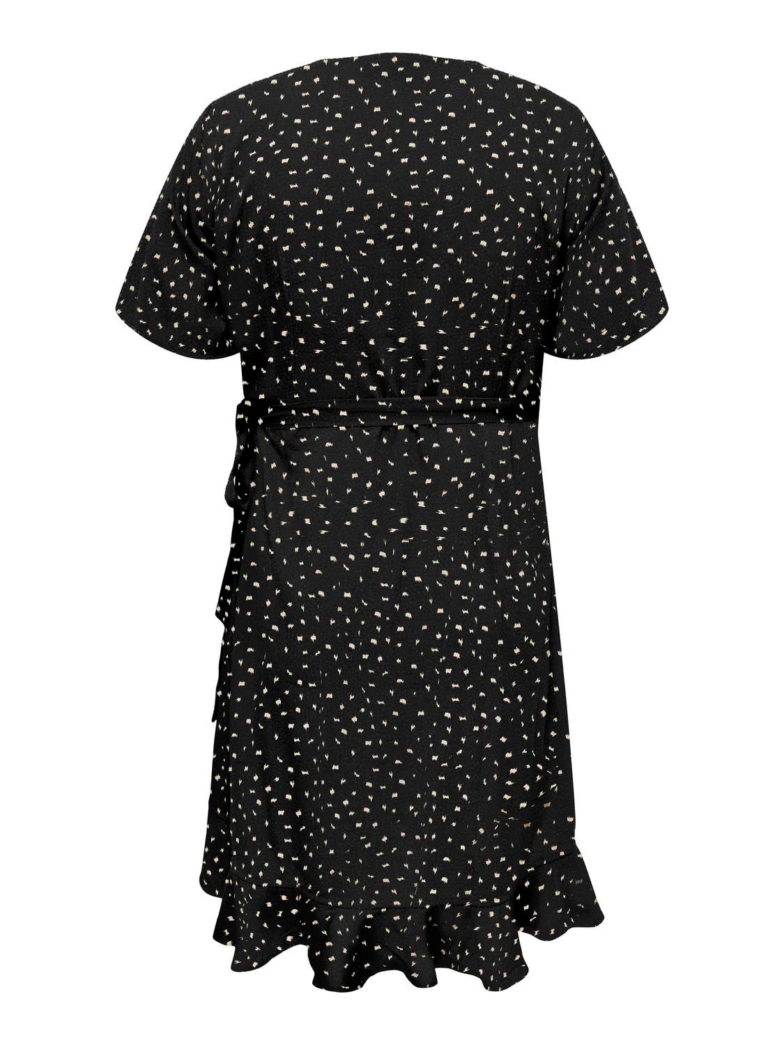 ONLY Curvy mini wrap Dress -Black - 15252210