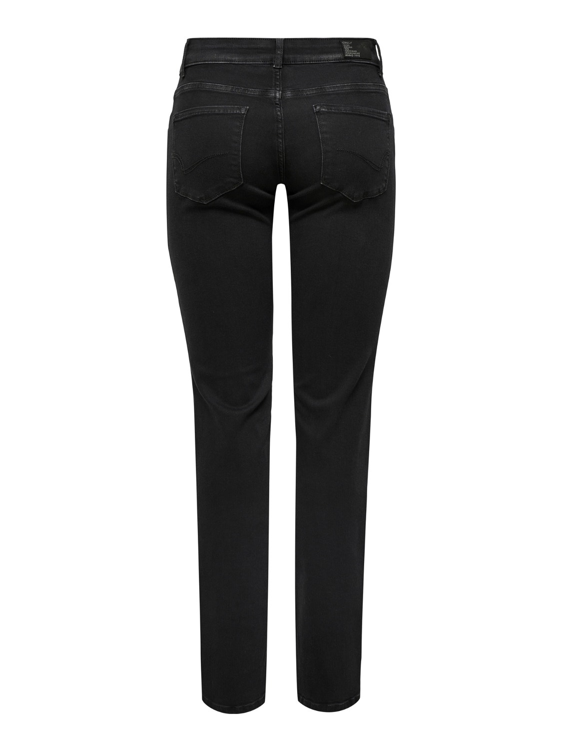 ONLY ONLALICIA REGULAR WAIST STRAIGHT JEANS -Washed Black - 15252221