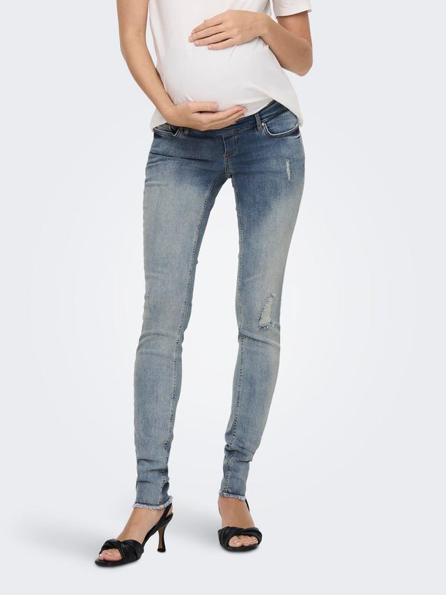 ONLY Skinny fit Mid waist Onafgewerkte zoom Jeans - 15252232