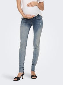 ONLY Skinny fit Mid waist Onafgewerkte zoom Jeans -Medium Blue Denim - 15252232