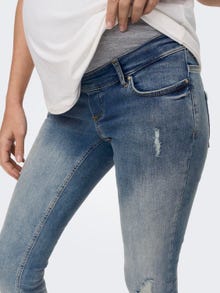 ONLY Skinny fit Mid waist Onafgewerkte zoom Jeans -Medium Blue Denim - 15252232