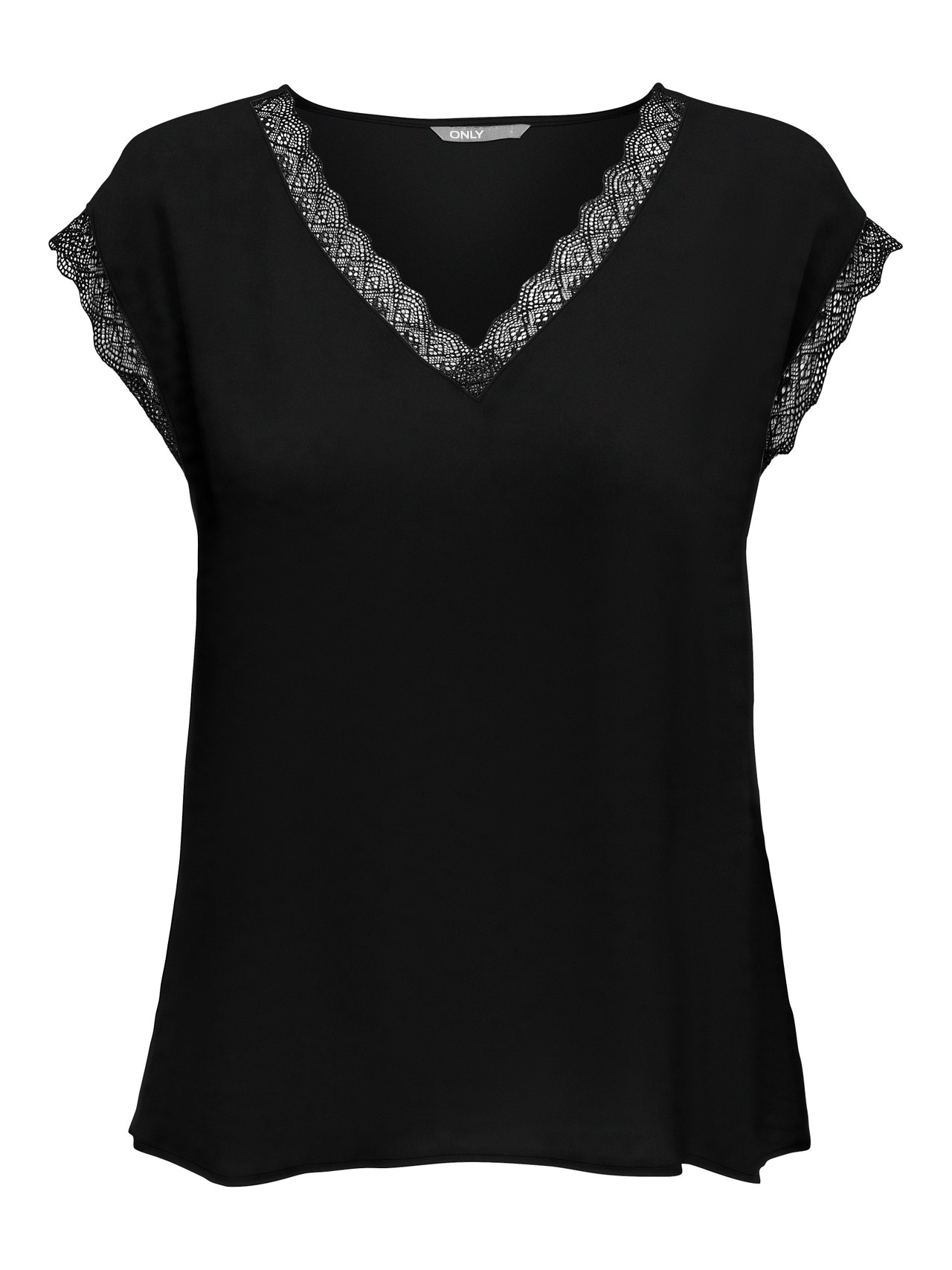 ONLY Tops Regular Fit Col en V -Black - 15252241