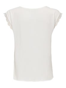 ONLY V-neck top with lace details -Cloud Dancer - 15252241