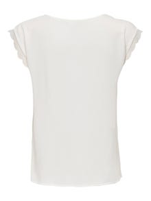 ONLY V-neck top with lace details -Cloud Dancer - 15252241