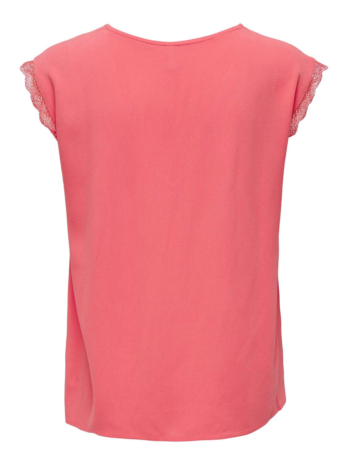 ONLY V-neck top with lace details -Rose of Sharon - 15252241