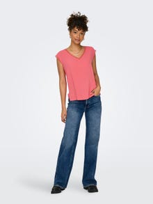 ONLY V-neck top with lace details -Rose of Sharon - 15252241