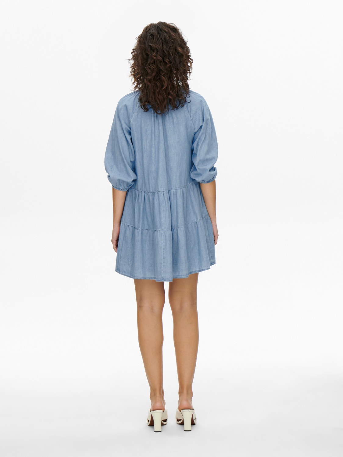 ONLY 3/4 sleeved Dress -Light Blue Denim - 15252307